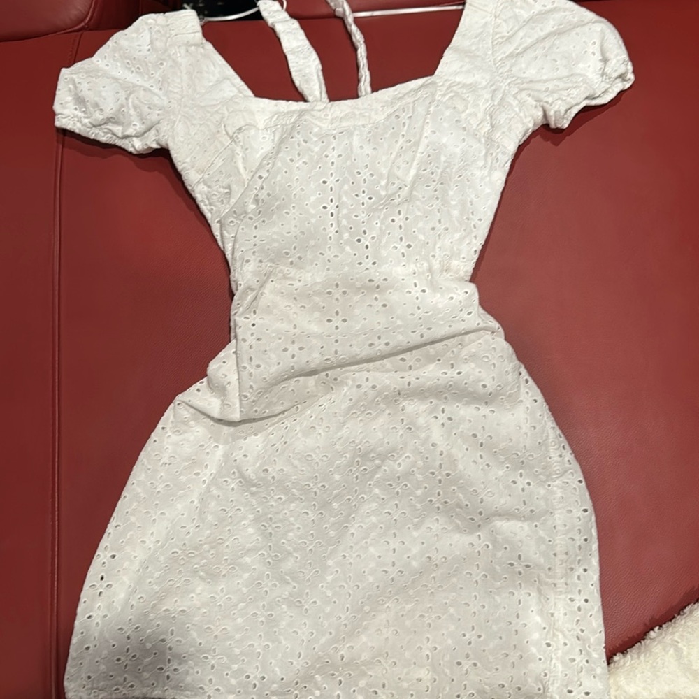 White back tie dress